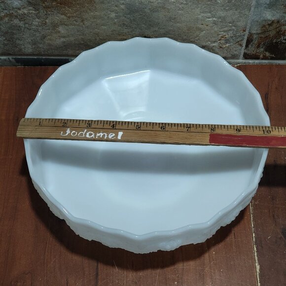 Vintage Anchor Hocking Fire King Ware Large Milk Glass Centerpiece Pedestal Bowl - Picture 9 of 12